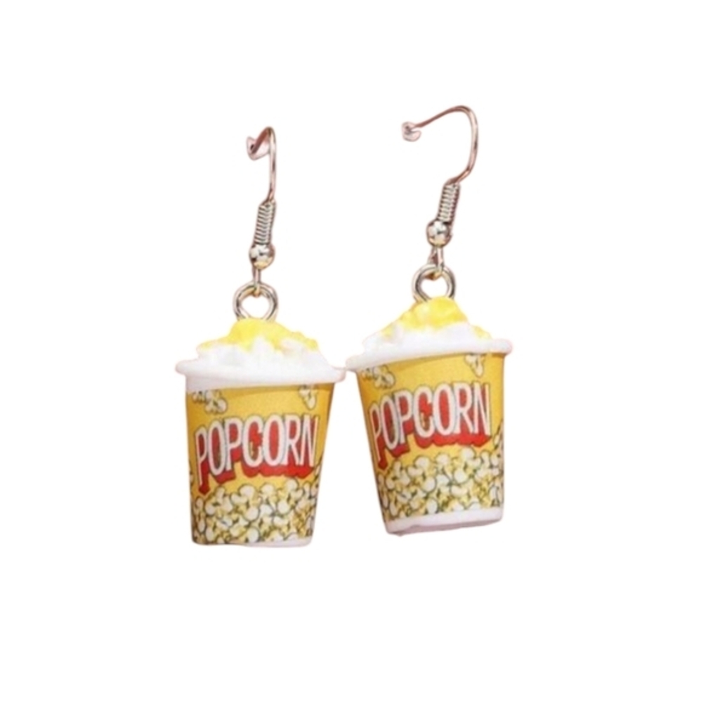 Creative Womens Popcorn‎ Bucket Dangle Earrings NWT